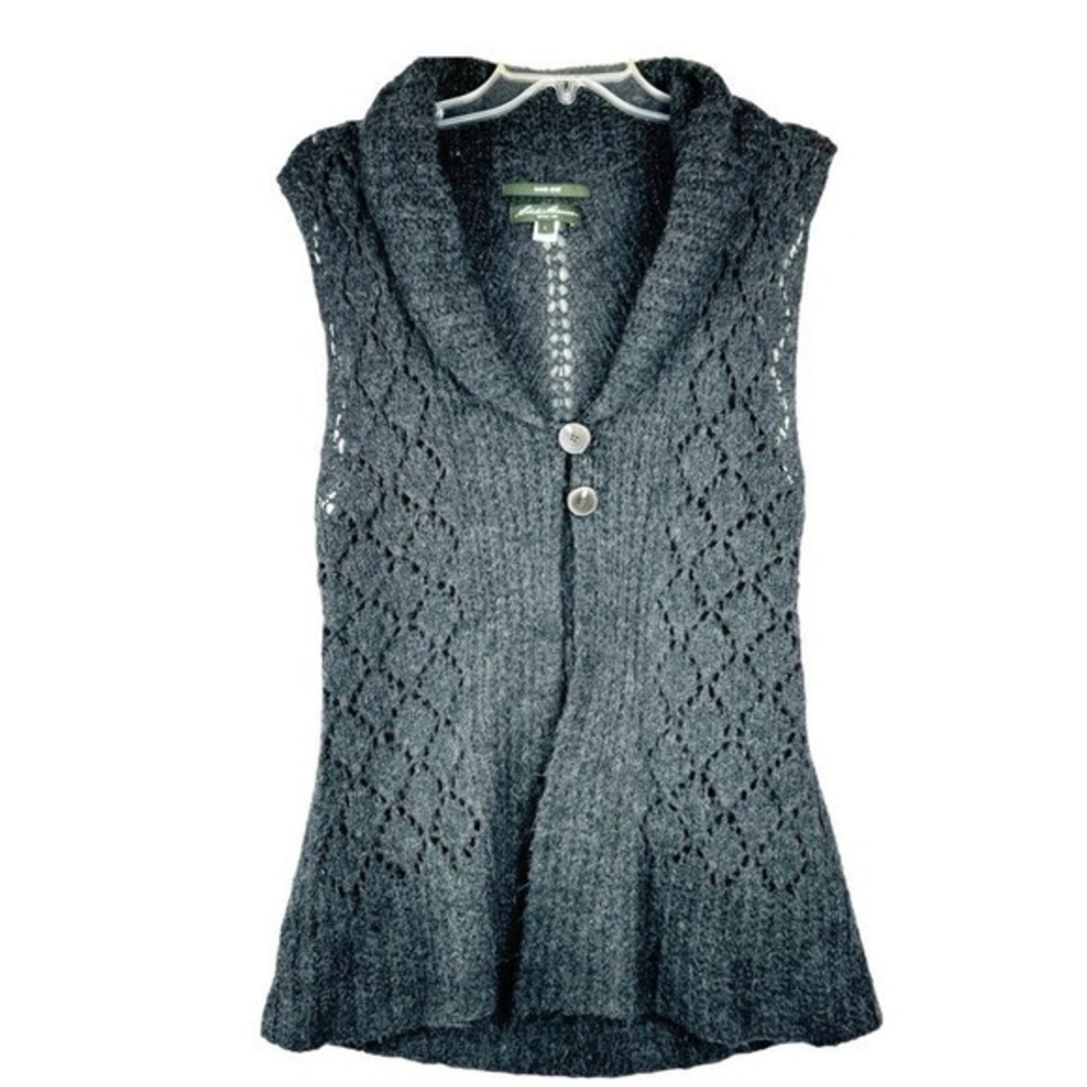 Vintage Eddie Bauer Y2K Mohair Cardigan Sweater Womens Size‎ Large Hand Knitted